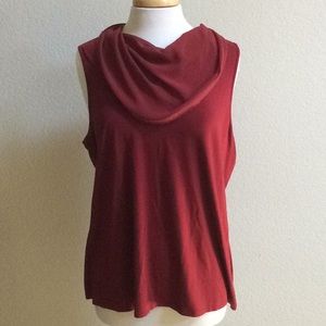 Sleeveless knit, cowl neck top